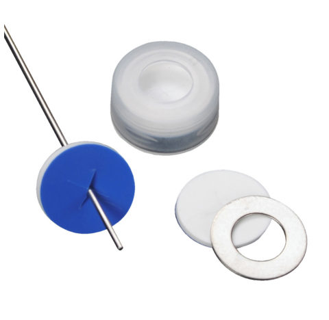 Bouchon a pression a joint torique metallique SnapTin, 11 mm, avec septa PTFE/silicone prefendus, na