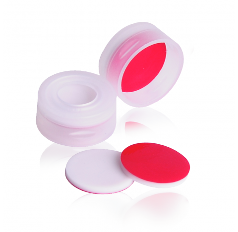 Bouchon a pression 11 mm avec septa PTFE/silicone, naturel, EVA (Boite de 100)