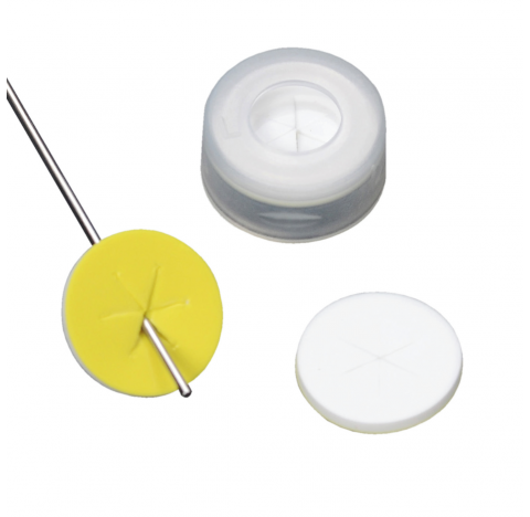 Bouchon a pression 11 mm avec septa PTFE/silicone Starbust prefendus, naturel, EVA (Boite de 100)
