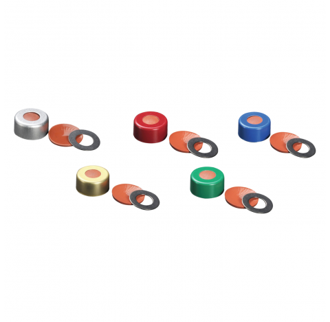 Scellage a sertir avec joint torique metallique AlumiTin, 11 mm, argent, avec septa ETFE/silicone ro