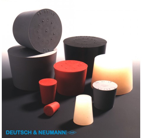 Bouchon caoutchouc naturel gris  diametre inferieur : 10,5 mm diametre superieur : 14,5 mm hauteur :