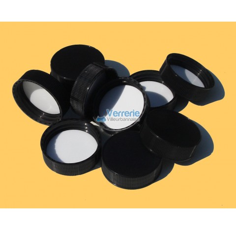 Bouchon CAP30 en polypropylene noir jointe triseal diam int du col du flacon 24 mm vendu a l'unite