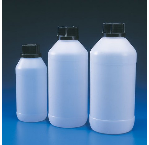 Flacon col large HDPE 250ml bouchon inviolable NOIR diam ext 60 mm hauteur 137 mm diam int du col 30