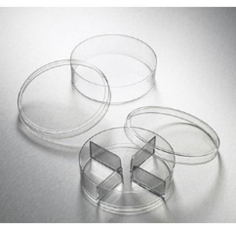 Boite petri ronde PS naturel 3 ergots Hauteur 25 mm diametre 90 mm, 10/sac ouverture facile, STERILE