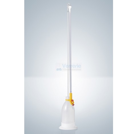 Burette de schilling 50ml subdivision : 0,1 ml graduation bleue Flacon 1 litre tolerance : 0,075 ml 