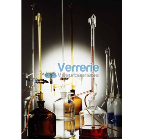 Burette du Dr Schilling 25ml precision 1/10ml classe A , zero automatique volume du flacon 1000ml ve