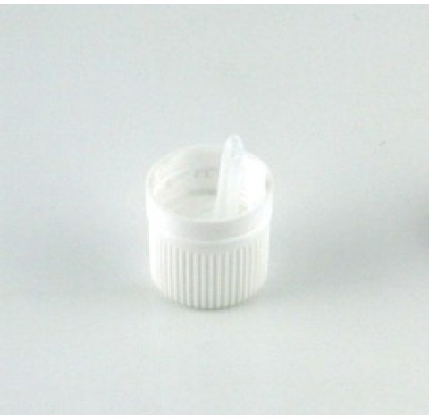 Capsule DIN 18 compte goutte inviolable en polyethylene blanc , insert 12302 standard