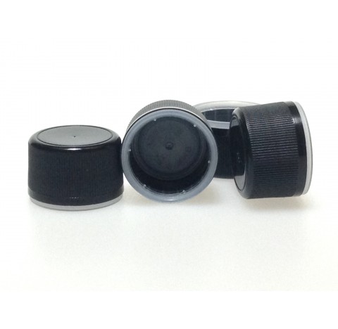 Capsule PP28 inviolable joint polyethylene en polypropylene noir avec obturateur