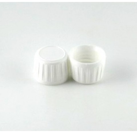 Capsule PP28 inviolable en Vistop blanc, avec joint polyethylene et obturateur