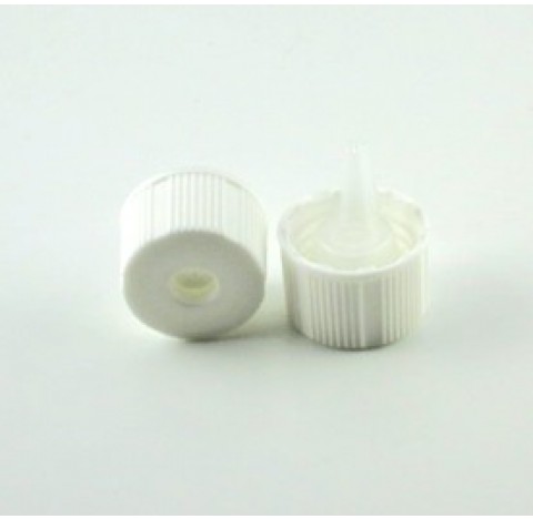 Capsule Pharmacie 18 compte goutte ,insert alcool, en polypropylene blanc bague PHIE18