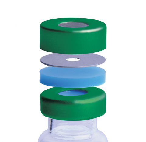 AlumiTin 20 mm bleu, septa PTFE/silicone (Boite de 100)