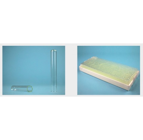 Cloche de Durham diametre 7 mm longueur 50 mm volume 1,5 ml, epaisseur 0,5 mm , paquet de 1000 cloch