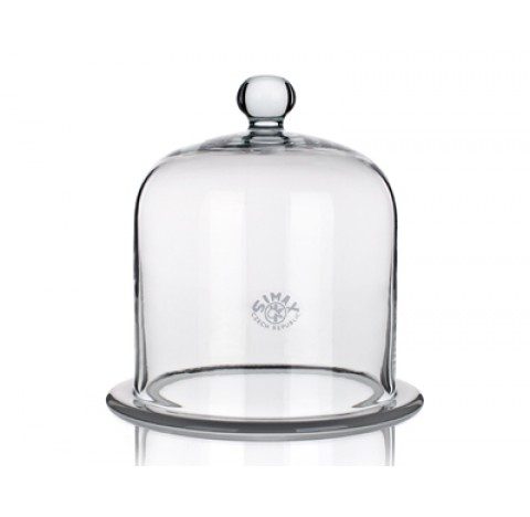Cloche en verre borosilicate avec bouton, diamètre 150 mm hauteur 150mm.