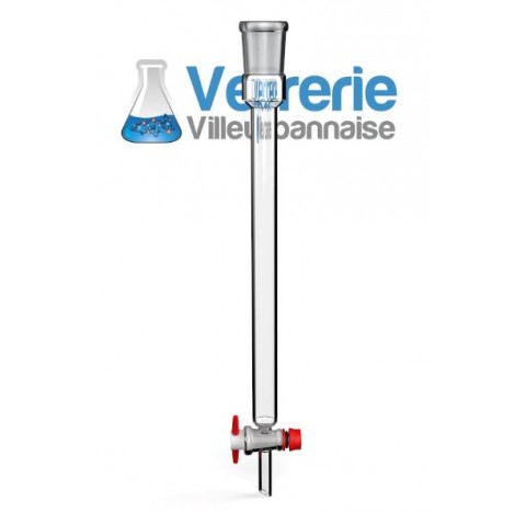 Colonne 24/29 femelle robinet 2.5 mm cle PTFE diamètre 17 mm longueur 210 mm