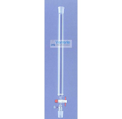 Colonne chromatographique 120 ml diam int 20 mm hauteur 400  mm avec fritte por3 rodages 14/23 robin