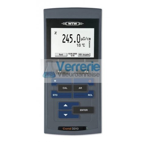 Conductivimetre de terrain polyvalent avec ecran graphique LCD retro-eclaire, enregistrement et inte