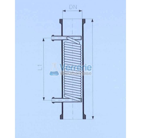 Serpentin refroidisseur DN 100 PZ longueur totale 500mm longueur serpentin 310 mm surface d'echange 