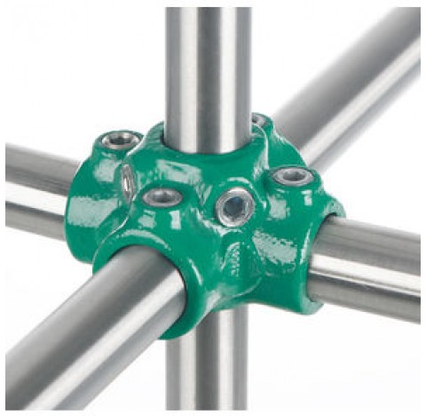 Connecteur de 5 tubes diam 26,9 mm en croix en acier trempe