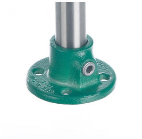 Pied pour fixation sol ou murale de tube diam 26,9 mm en acier trempe