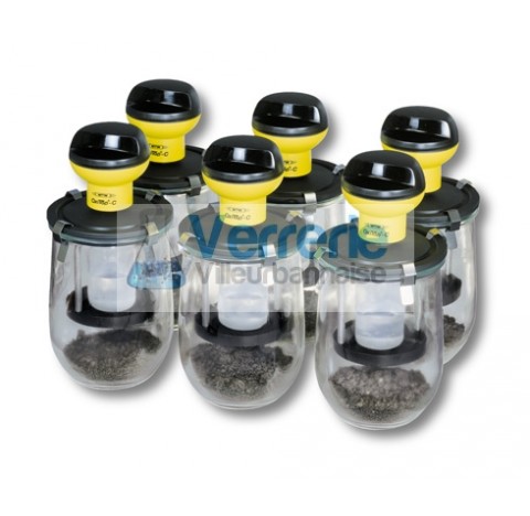 Kit pour respiration des sols (aerobie) avec 6 unites de mesure completes composees de 6etes OxiTop 