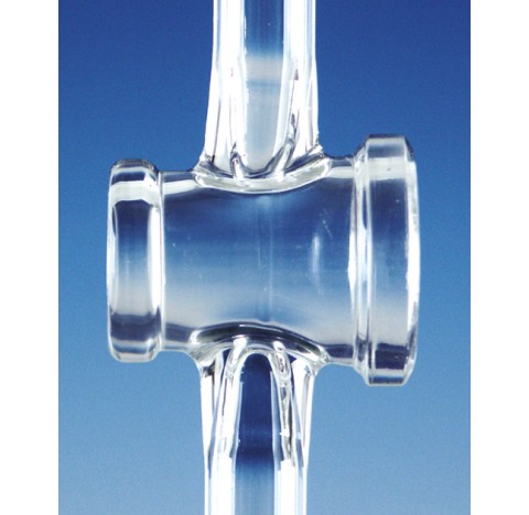 Robinet a une voie DURAN, 1:5, rode et poli, sans cle, Trou 8 mm, NS 28 lot de 5