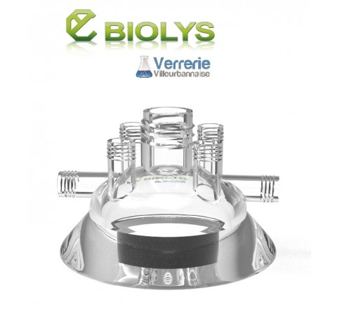 Couvercle DN60 avec un filetage 4x GL14 droits et 2 x GL14 horizontaux