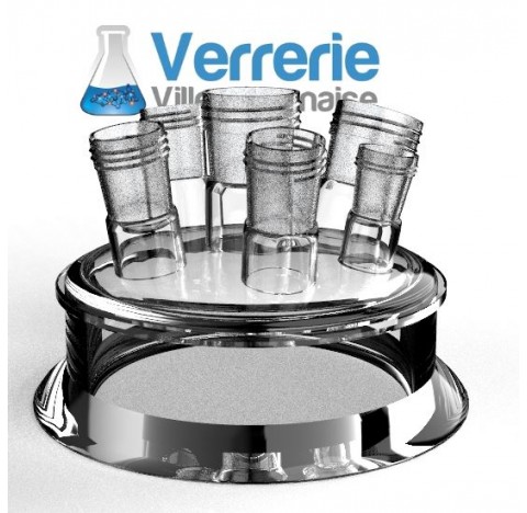 Couvercle DN150 Pression maximum 1 bars avec unrodage central 34/35 rodaviss, un SVL30 droit, un rod