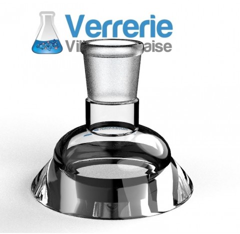 Couvercle DN60 avec un rodage central 29/32 Hauteur 125 mm Pression maximum : 1,5 Bars Verre Pyrex c
