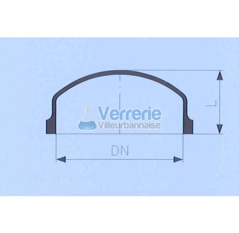 Couvercle verre industriel DN  PZ Hauteur: 100mm