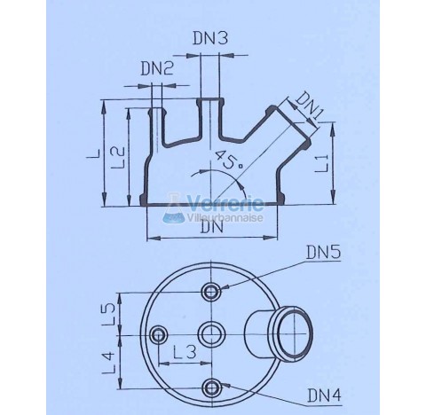 Couvercle DN 300 PZ cinq entrees , un central DN 40PZ un incline DN 100 KZA trois droits DN 25 KZA H