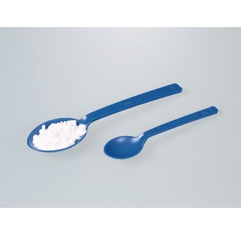 10 cuilleres 10 ml en polystyrene bleu longueur 170 mm, emballees en usage unique et sterilisees par