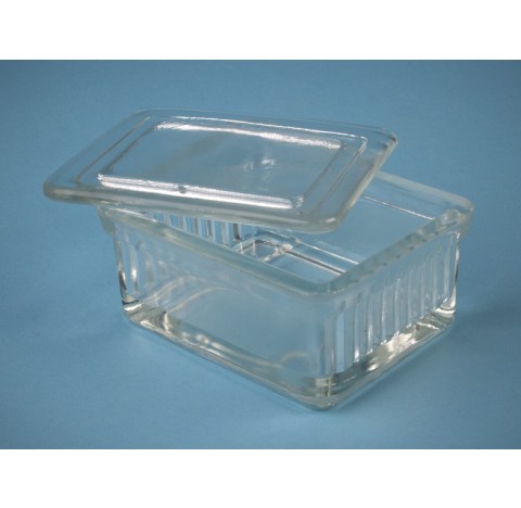 Boite de coloration Borrel diam 38 mm hauteur 85 mm pour 10 lames porte-objets de 26x76 mm, position