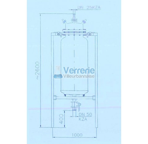 Reservoir de stockage 300 litres pour produits agressifs ou devant garder une grande purete , reserv