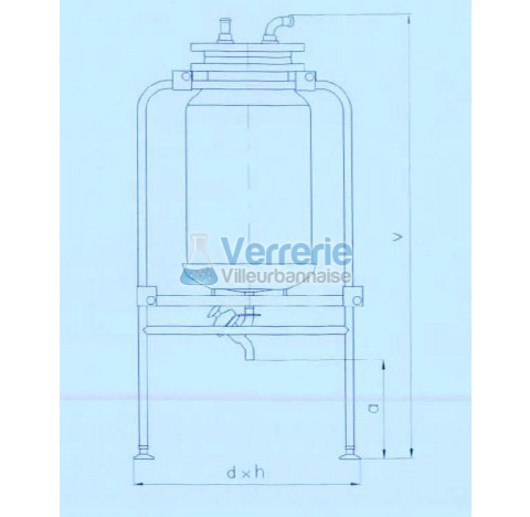 Reservoir de stockage 200 litres pour produits agressifs ou devant garder une grande purete , reserv