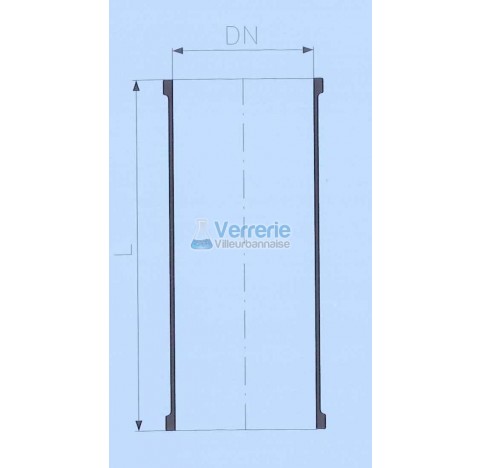 Cylindre en verre pour raccord industriel DN 150 PZ Long. 1000mm