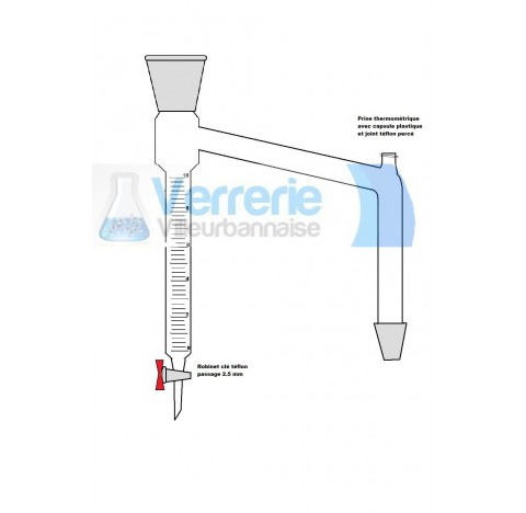 Dean stark 29/32 10 ml cle teflon avec prise thermometrique