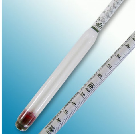 Densimetre en verre amplitude 3.000-3.500 g/ml  division 0,005 precision 0,01 longueur totale 300 mm