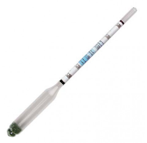 Densimetre en verre amplitude 1,000-1,250 / 0-30 g/ml - Be double echelle division 0,001/1  longueur