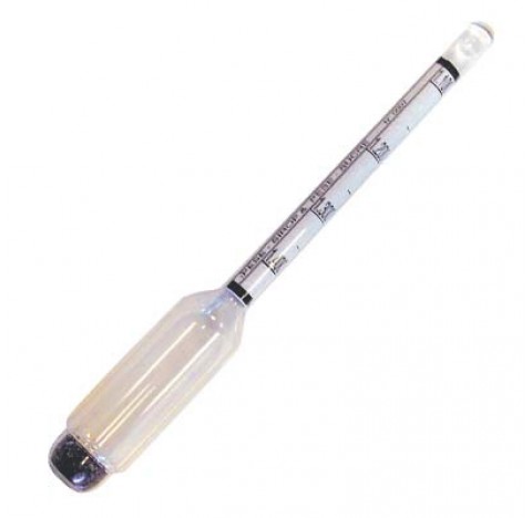 Densimetre en verre amplitude 1,100-1,400/15-40 g/ml - Be  division 0,010/2  longueur totale 125 mm 