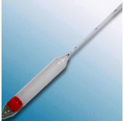 Densimetre pese sucre en verre amplitude 9-12 kg/m3  division 1 precision 1 longueur totale 320 mm n