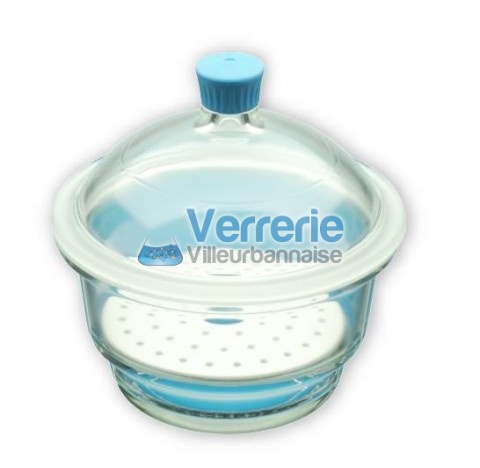 Dessicateur complet DN100 a bouton avec le corps et le couvercle en verre sans le disque de porcelai