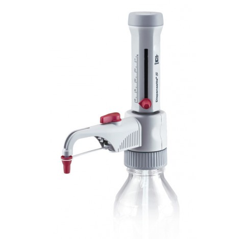 Dispensette S 0,5-5 ml avec soupape.<br>Distributeur adaptable sur flacon Dispensette S, analogique,