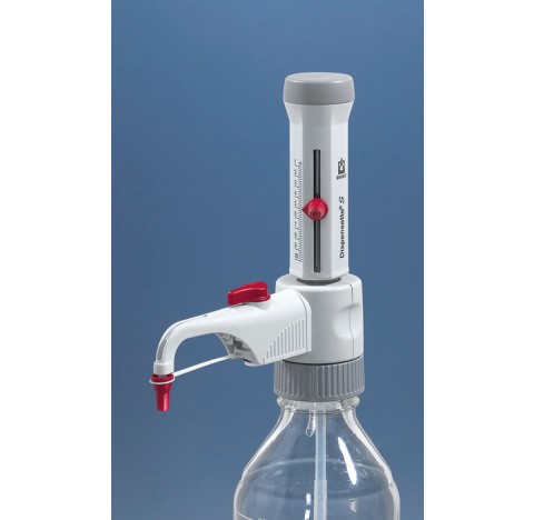 Dispensette S 1-10 ml avec soupape.<br>Distributeur adaptable sur flacon Dispensette S, analogique, 