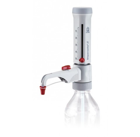 Dispensette S 5-50 ml avec soupape.<br>Distributeur adaptable sur flacon Dispensette S, analogique, 