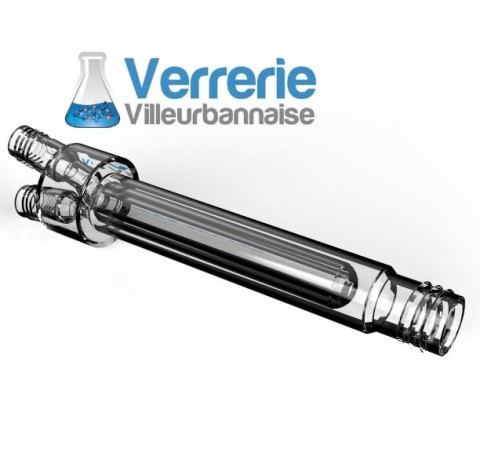 Echangeur en verre M&C pour appareil d'analyse de gaz, 2x GL18 et 1x GL25