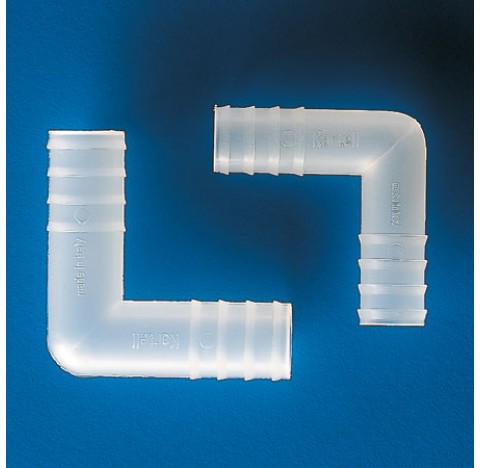 Raccord cannele en L diam 16mm pour fixation de tuyaux / passage 11,6mm plastique Kartell