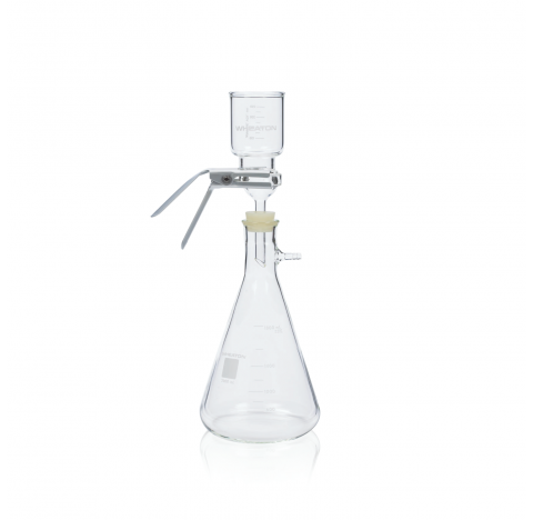 Ensemble de fitration sous vide avec entonnoir de 300ml. Filtre a vide a face PTFE, 47 mm. Comprend 