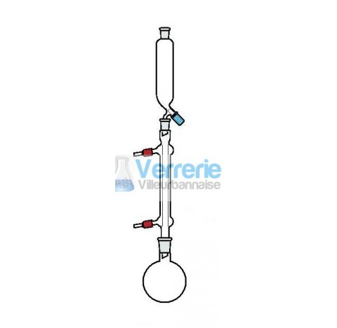 Ensemble pour reflux a addition constitue de: 1 refrigerant droit 400mm 29/32 rodaviss avec connecte