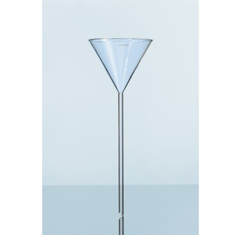 Entonnoir DURAN a tige longue,diametre 55 mm hauteur totale 190 mm, hauteur d etige 150 mm diametre 