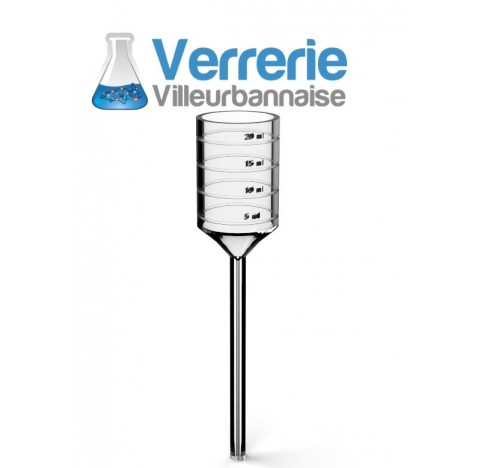 Entonnoir Hach Lange à capillaire 4 graduations 5,10,15 et 20 ml, en borosilicate